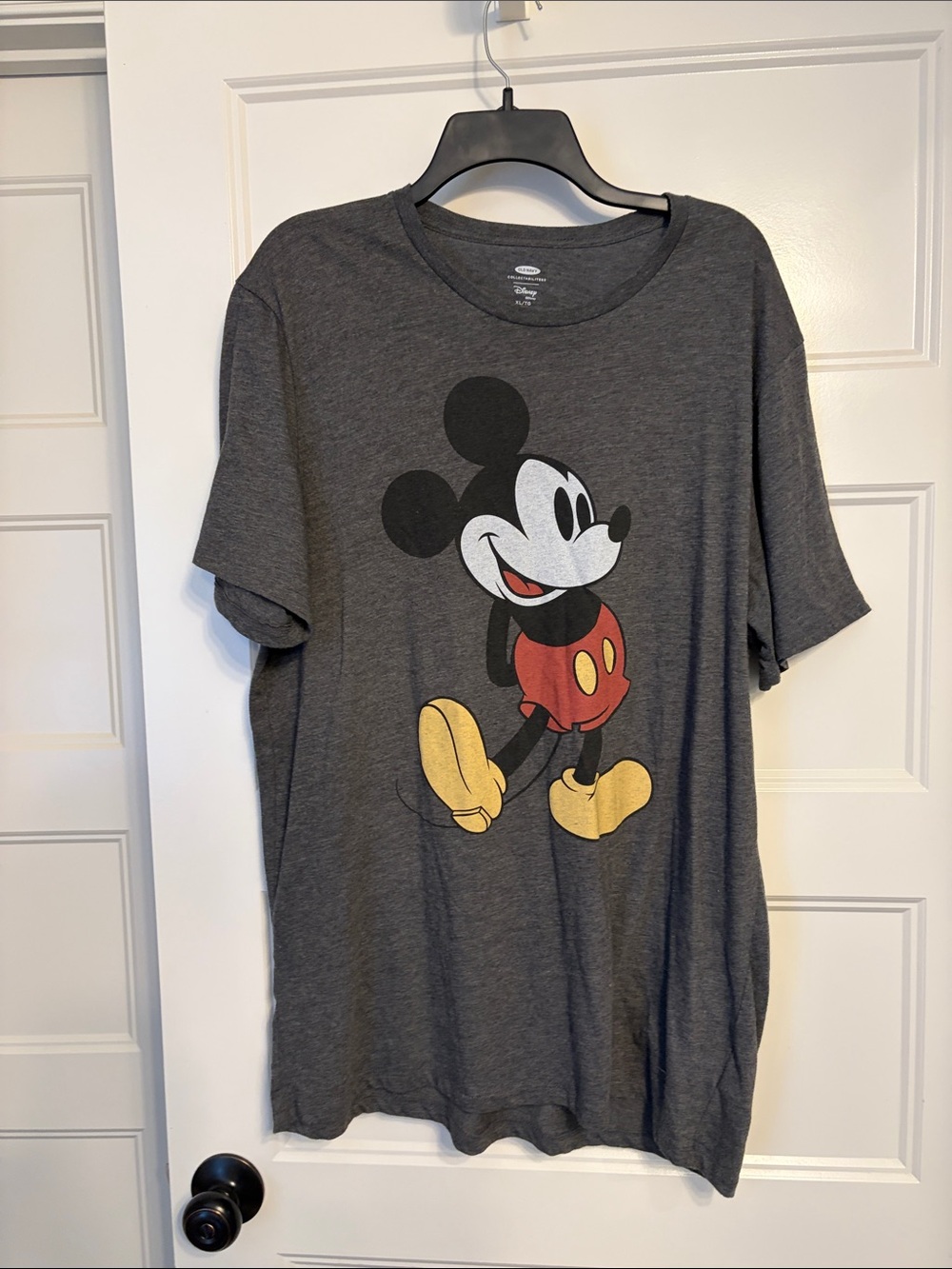 Disney Mickey Mouse Short-Sleeve Tee - Charcoal Gray with Red and Yellow Graphic